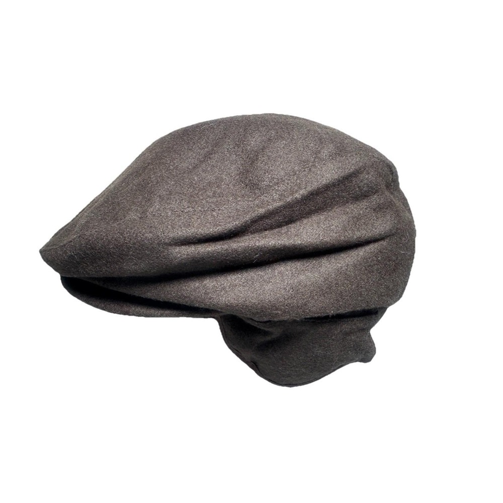 Scala Classica Mens Brown Wool Blend‎ Thinsulate Ear Flap Flat Cap Hat Large